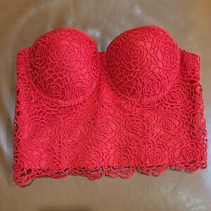 Red bra top/bustier